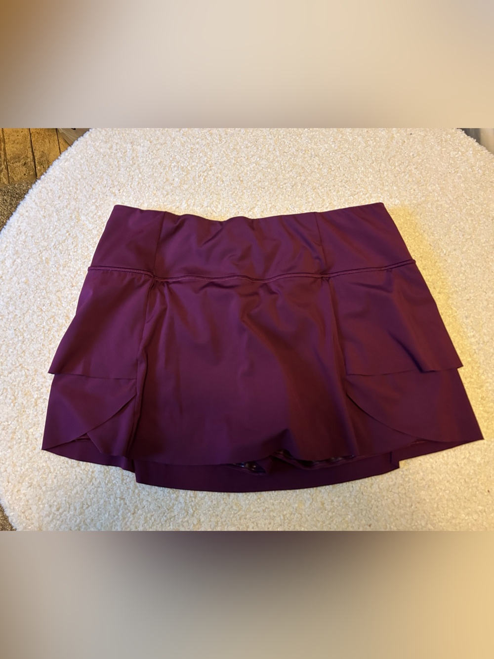 Athleta Deep Plum Layered Athletic Mini Skirt
